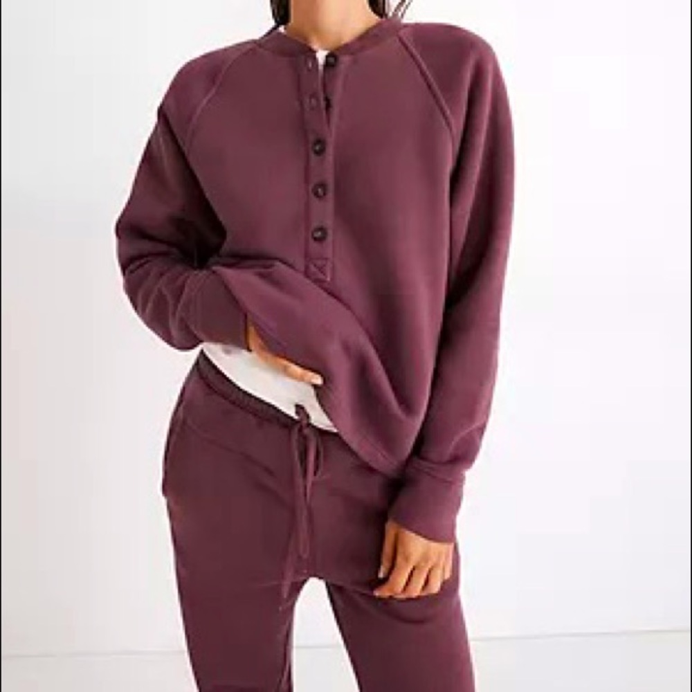 Madewell Betterterry Henley Sweatshirt size M